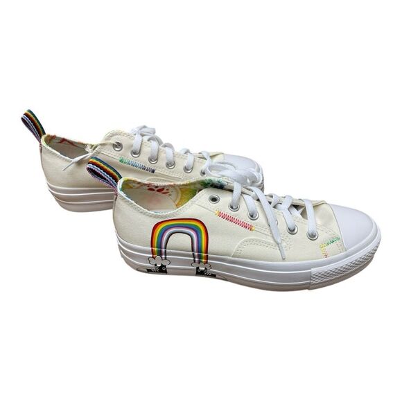 NWT Converse Chuck Taylor All Star Rainbow Platform Pride Oxford Sneaker Sz 9.5 - Picture 1 of 8